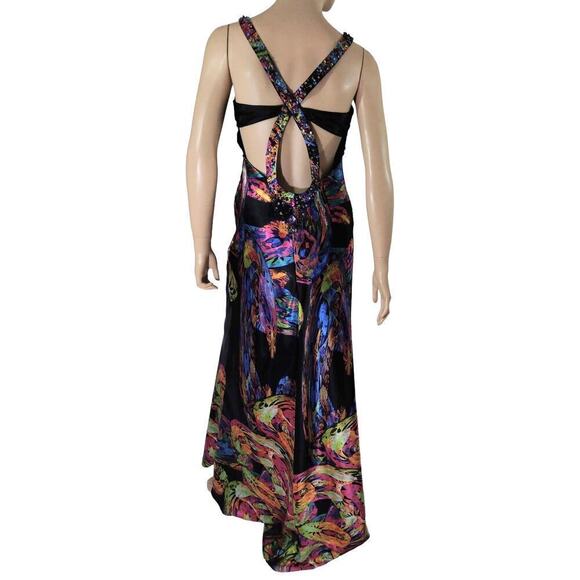 Hailey Logan By Adrianna Papell Abstract Multicolor Maxi Dress Size 3/4 Formal - Picture 10 of 13